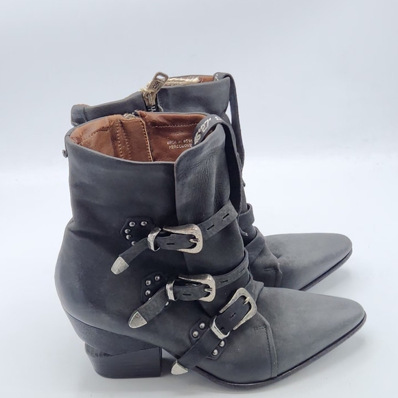 NWT A.S. 98 Saintec Studded Black Leather Moto Boots - Italian - Size 40 - Picture 3 of 16